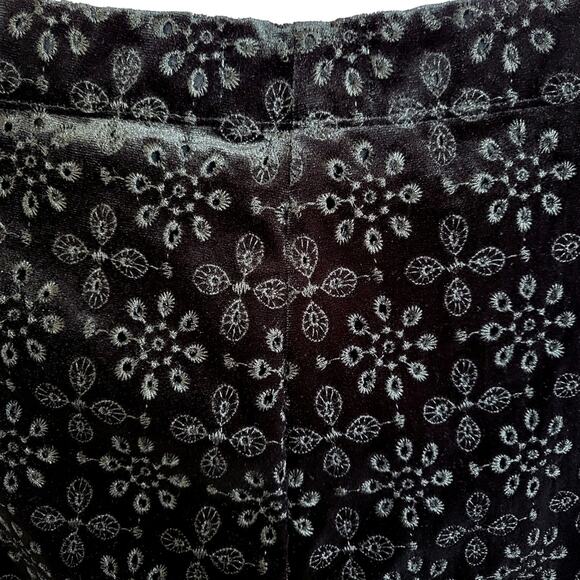 Anthropologie The Joni Black High Rise Velvet Eyelet Pull On Flare Pants - Picture 12 of 15